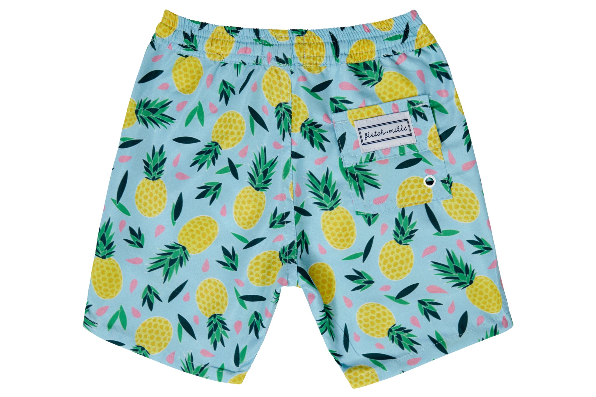 Boys - Multi Colour Pineapple Print Matching Swim Shorts